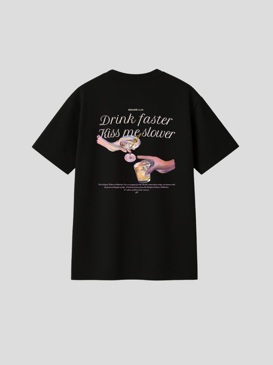 Drink Faster Black Tee